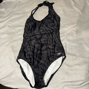 Speedo camo halter one piece swim suit size 12